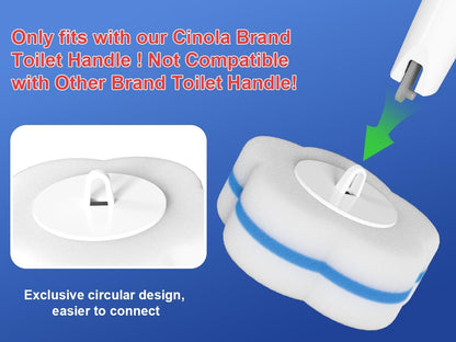 48 Pack Disposable Toilet Wand Refills for Cinola Toilet Handle, 3-Layer Toilet Brush Replacement Heads, Hygienic Disposable Toilet Bowl Cleaner Pads for Bathroom Deep Cleaning
