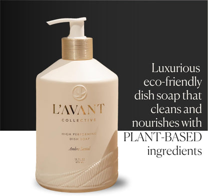 L'AVANT Collective High Performing Dish Soap Refill | Plant-Based Ingredients & High Performing Formula | Notes of Bergamot, Orange Blossom, Amber, Cedar | Blushed Bergamot Scent 32oz