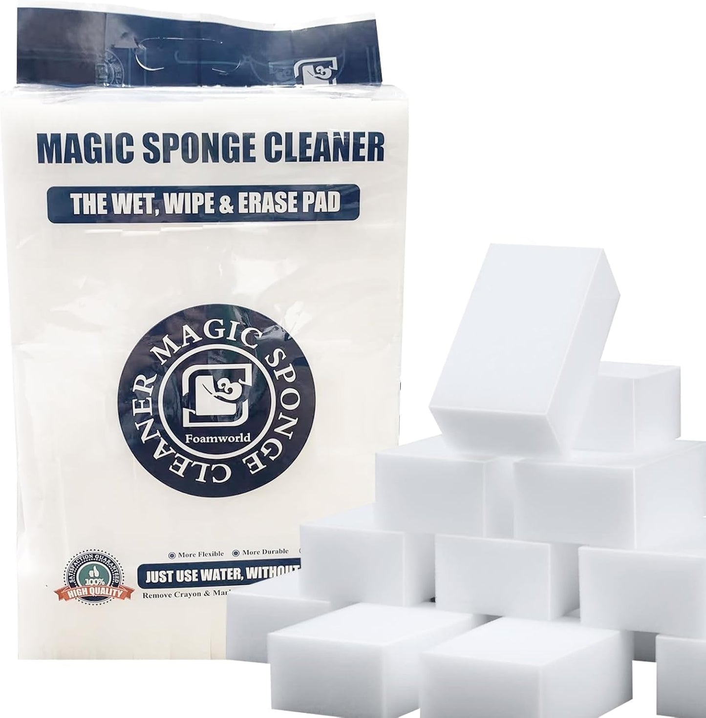 70 Pack Magic Sponges Eraser, 2X Density Melamine Sponge, Extra Large Long Lasting Household Kitchen Cleaning Sponge for Dishes, Bathroom, Bathtub, Car, Toy (4.3 x 2.8 x 0.8 in)