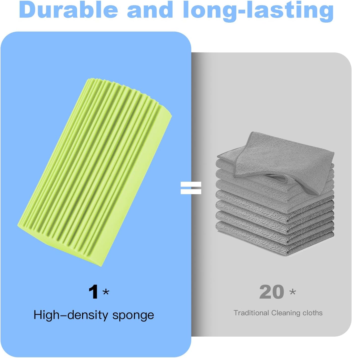 2-Pack Damp Duster Sponge for Clean, Magic Sponge Eraser Baseboard Cleaner Tool, Dusters for Cleaning Blinds, Glass, Vents, Railings, Mirrors,Window Track Grooves and Faucets