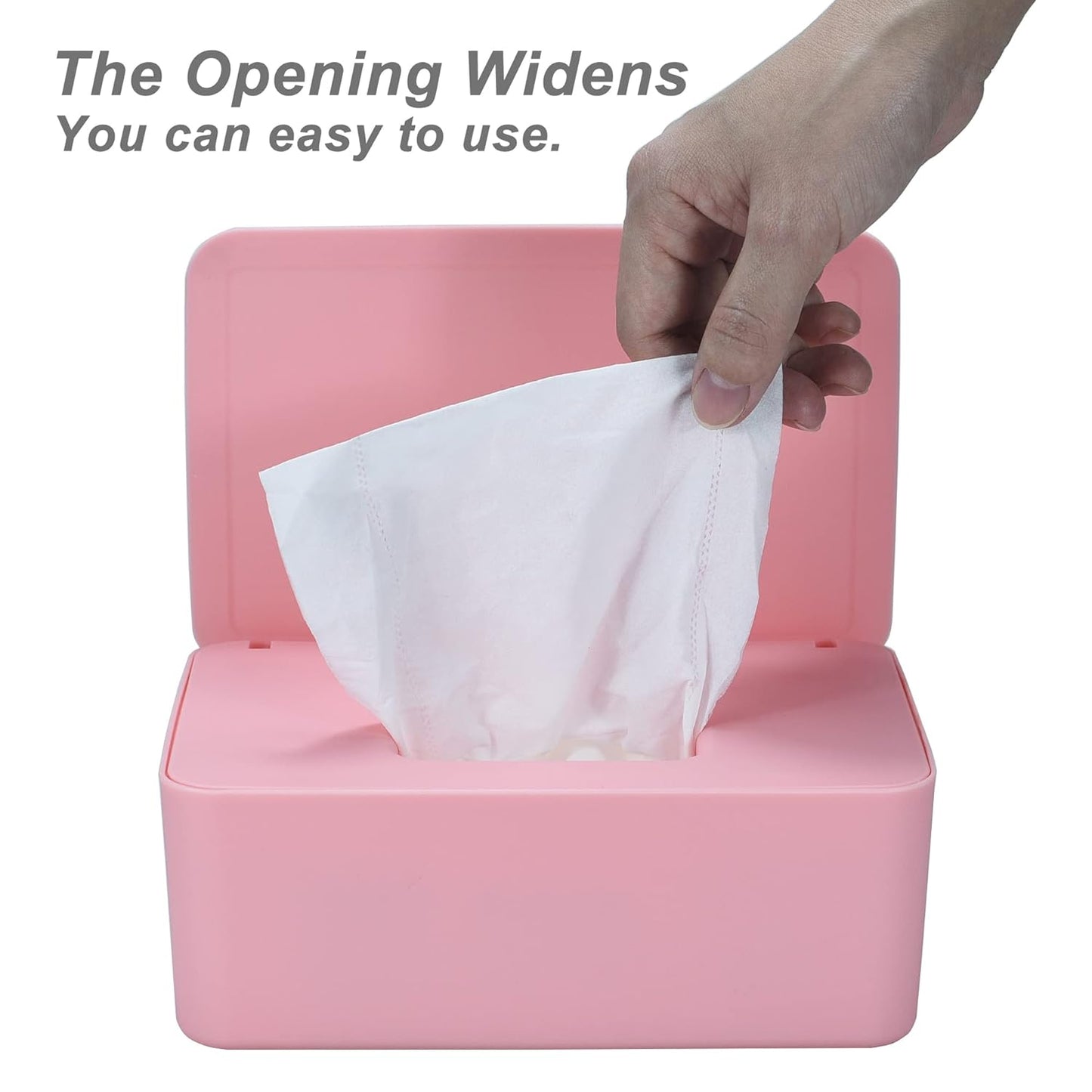 Diaper Wipes Dispenser, Baby Wipes Case, Baby Wipe Holder Keeps Diaper Wipes Fresh, Wipe Container with Non-Slip Feet (Black)