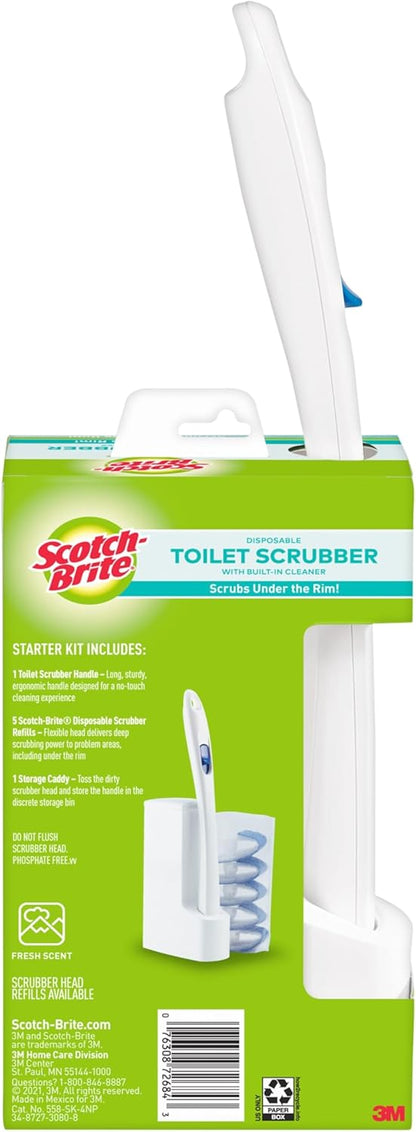 Scotch-Brite Disposable Toilet Scrubber Refills, Removes Rust & Hard Water Stains, 10 Disposable Refills Blue