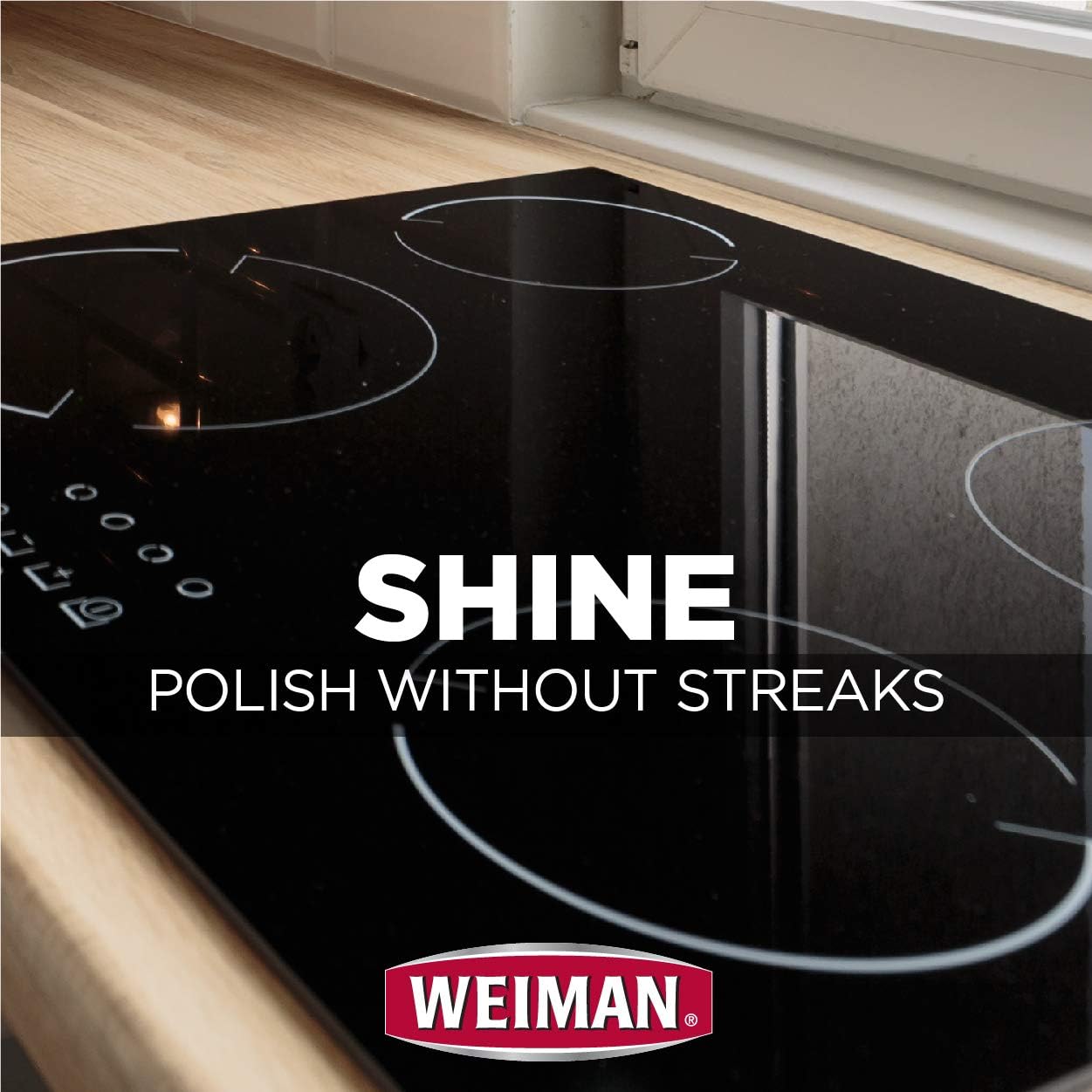 Weiman Cooktop Cleaner and Polish 18 Fluid Ounces - Heavy Duty, No Scratch, Glass-Ceramic Safe, Non-Abrasive