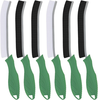 TQRR 3Pcs Hard Bristle Crevice Cleaning Brush, Scrub Brush, Kitchen Sink Cleaning Brush, Grout Brush, Corner Brush Cleaning Tools for Toilet, Bathroom, Gap, Home, Household, Window (3, Black)