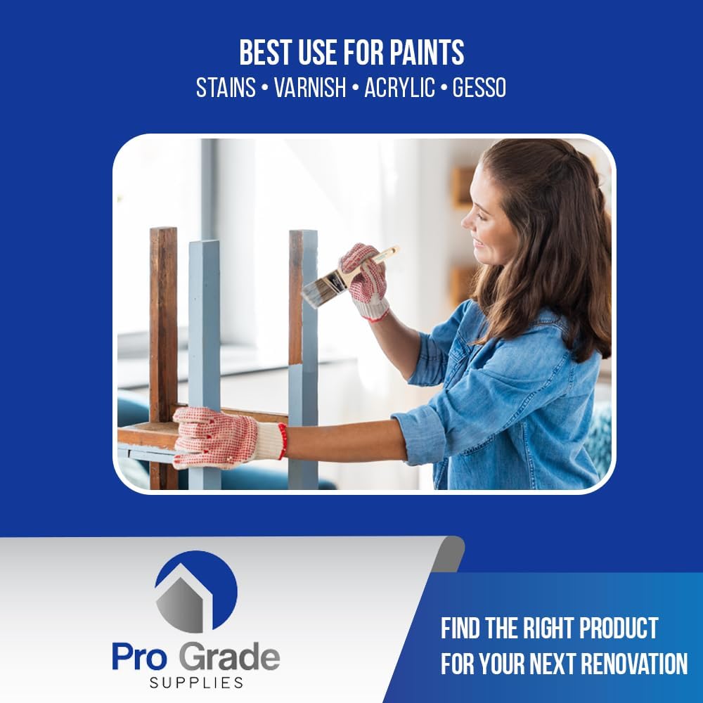 Pro Grade 2 Inch Angled Paint Brush (3 Pack) – Professional Angle Sash Brushes for Cutting in Trim, Walls, Cabinets & Detail Work – Works with Latex & Oil-Based Paint