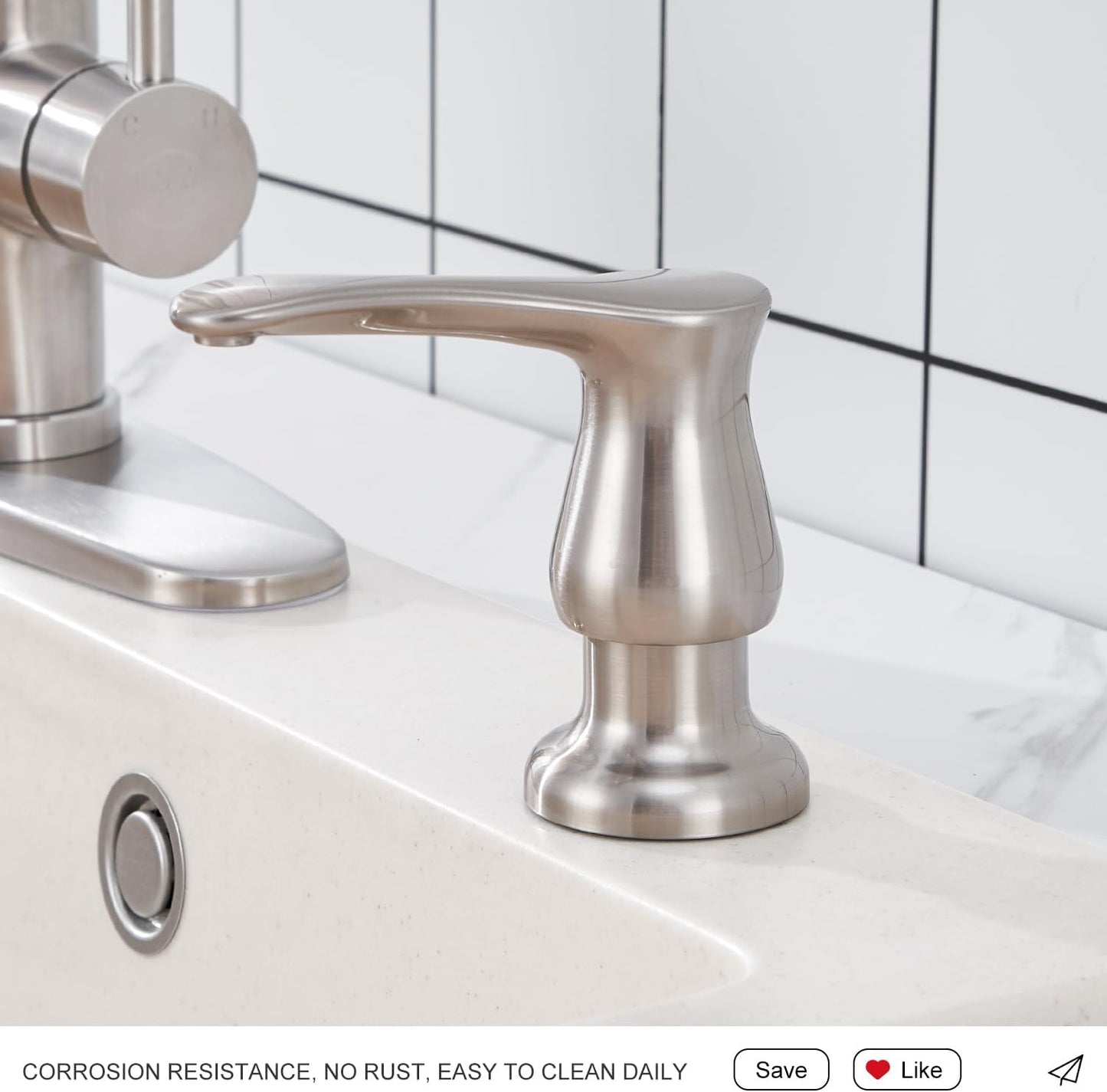 GAGALIFE Kitchen Sink Soap Dispenser Brushed Nickel, Under Sink Soap Dispenser with 40" Silicone Extension Tube Kit,Say Goodbye to Frequent Refills