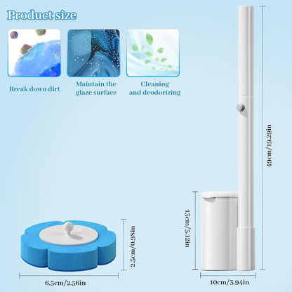 Disposable Toilet Brush Set with Holder, Angled Cleaning Wand with 24 Refill Heads, Wall-Mounted Hygienic Toilet Cleaner (Ocean, Lemon, Lavender Scents)