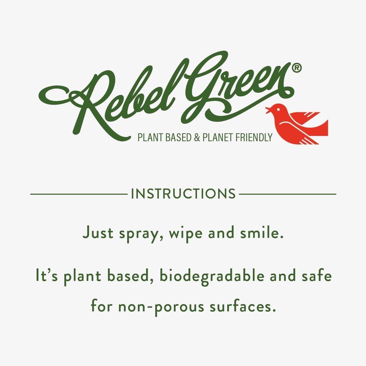 Rebel Green Natural All-Purpose Cleaning Spray - Plant-Derived Multi-Surface Cleaner with Essential Oils for Kitchen, Bath, Countertops and More - Peppermint & Lemon Scent - 16 oz - 1 Pack