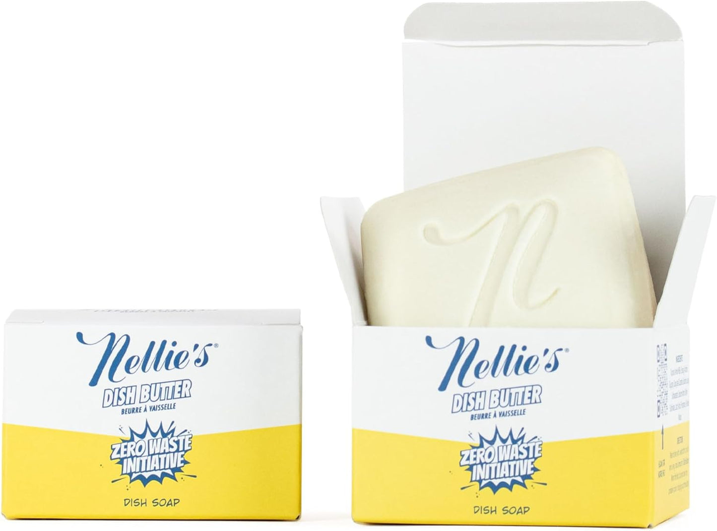 Nellie's Dish Butter Refill - Semi-Solid Dish Soap Block Alternative - Light Lemongrass Scent - Easy Refill for Dish Butter Container - (2 Pack) - (Made in Canada)