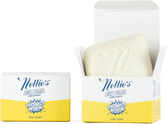Nellie's Dish Butter Refill - Semi-Solid Dish Soap Block Alternative - Light Lemongrass Scent - Easy Refill for Dish Butter Container - (2 Pack) - (Made in Canada)
