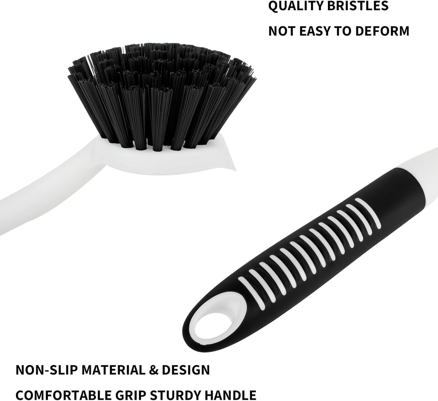 Dish Brush with Handle, 2 Pack Scrub Brushes with Built-in Scraper for Cleaning Kitchen, Pots, Pans and Sink, Scrubber Washing Tools, Green