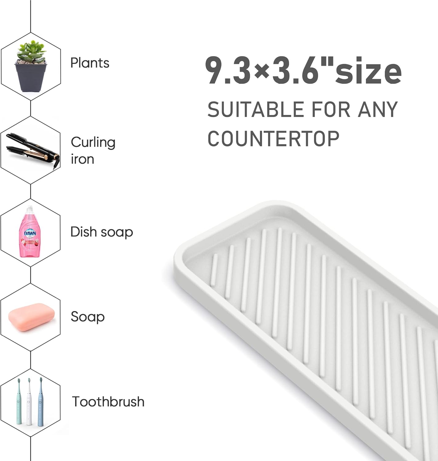 EG-SIPRO Silicone Sponge Holder, Kitchen Sink Organizer Tray, Sponge Caddy for Bathroom Counter, Dish Soap Holder, Scouring Pad