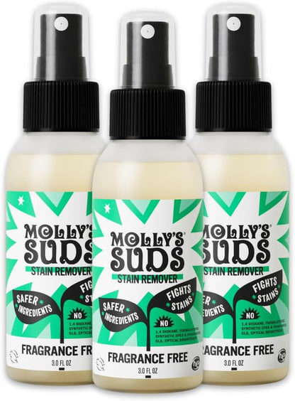 Molly's Suds Stain Remover Spray | Gentle Yet Powerful, Great for Baby & Pet Stains | Clean, Simple Ingredients (Fragrance Free) (16 Fl Oz (Pack of 2))