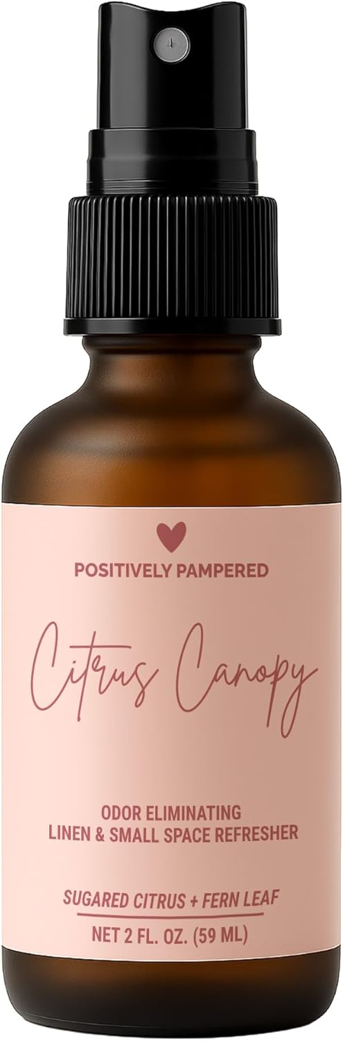 Citrus Canopy Luxury Small Space Air & Linen Refresher - Sugared Citrus + Fern Leaf - Designer-Inspired Home Fragrance - Non Toxic Room Spray + Odor Eliminator - 2 oz Travel Size
