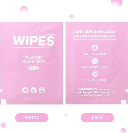 400 Pcs Butt Wet Wipes for Women Individually Wrapped Wipes for Women Man Travel Hand Face Body Cleaning Adults Bathroom Toilet Daily Use(White)