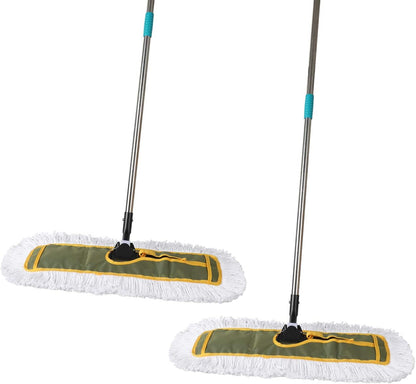 OFO 36inch Industrial Commercial Dust Mop 2 Sets //Heavy Duty Dust Mop // 63inch Length Stainless Steel Handle //Easily Clean Large Area Factory,Shopping Mall,Garage