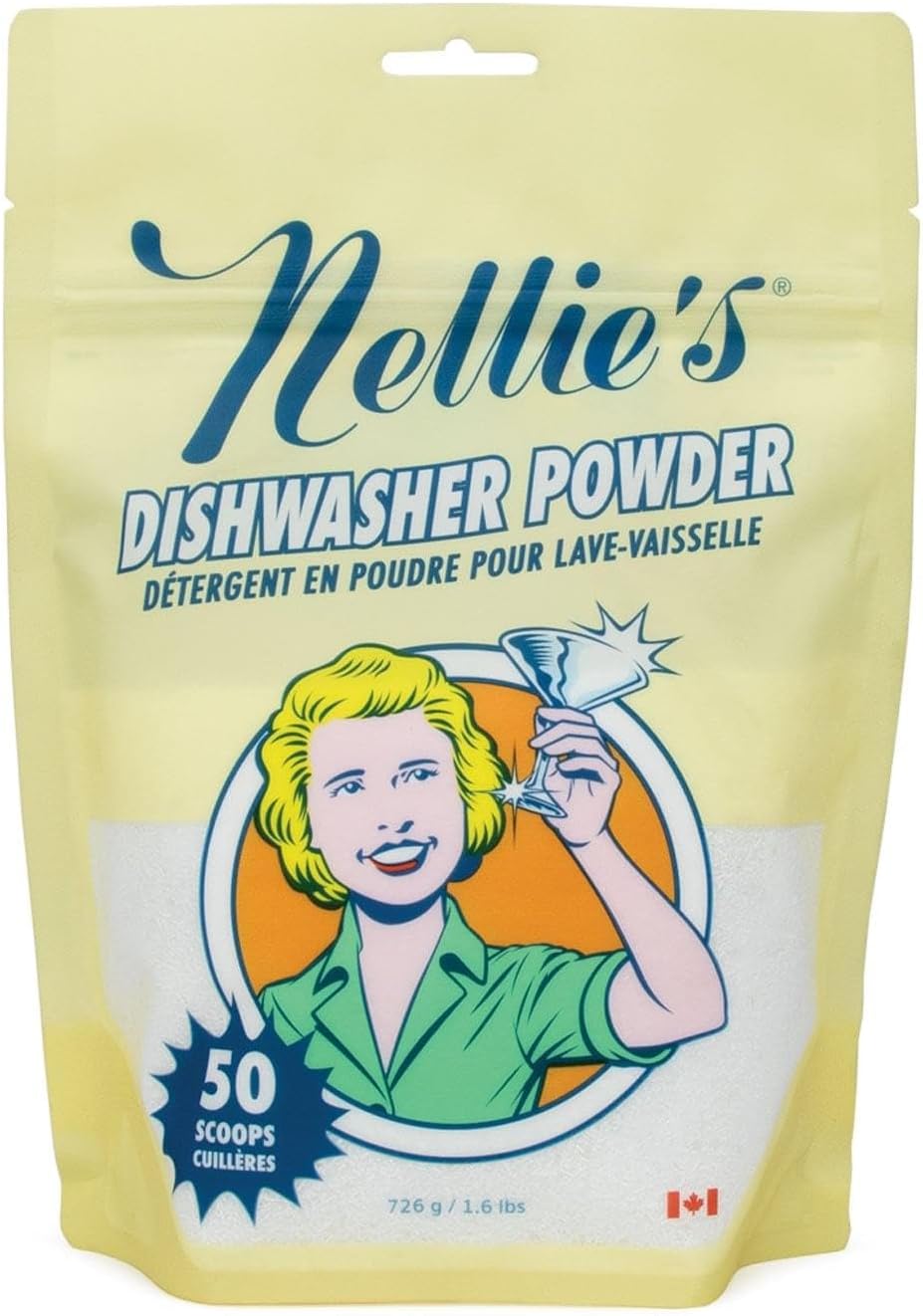 Nellie’s Dishwasher Powder Bundle – 50 Scoops (Pouch) & 100 Scoops (Tin) – Gentle on the Environment – Grease-Busting Performance for Spotless Results – Perfect for Every Home - Made in Canada