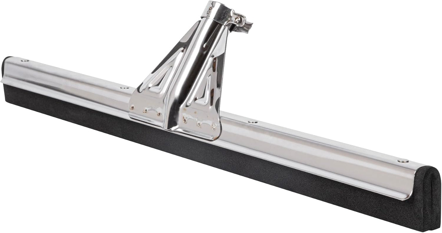 Restaurantware RW Clean 54.3 Inch Non-Slip Handle For Floor Squeegee - Hanging Loop Durable Yellow Iron Handle