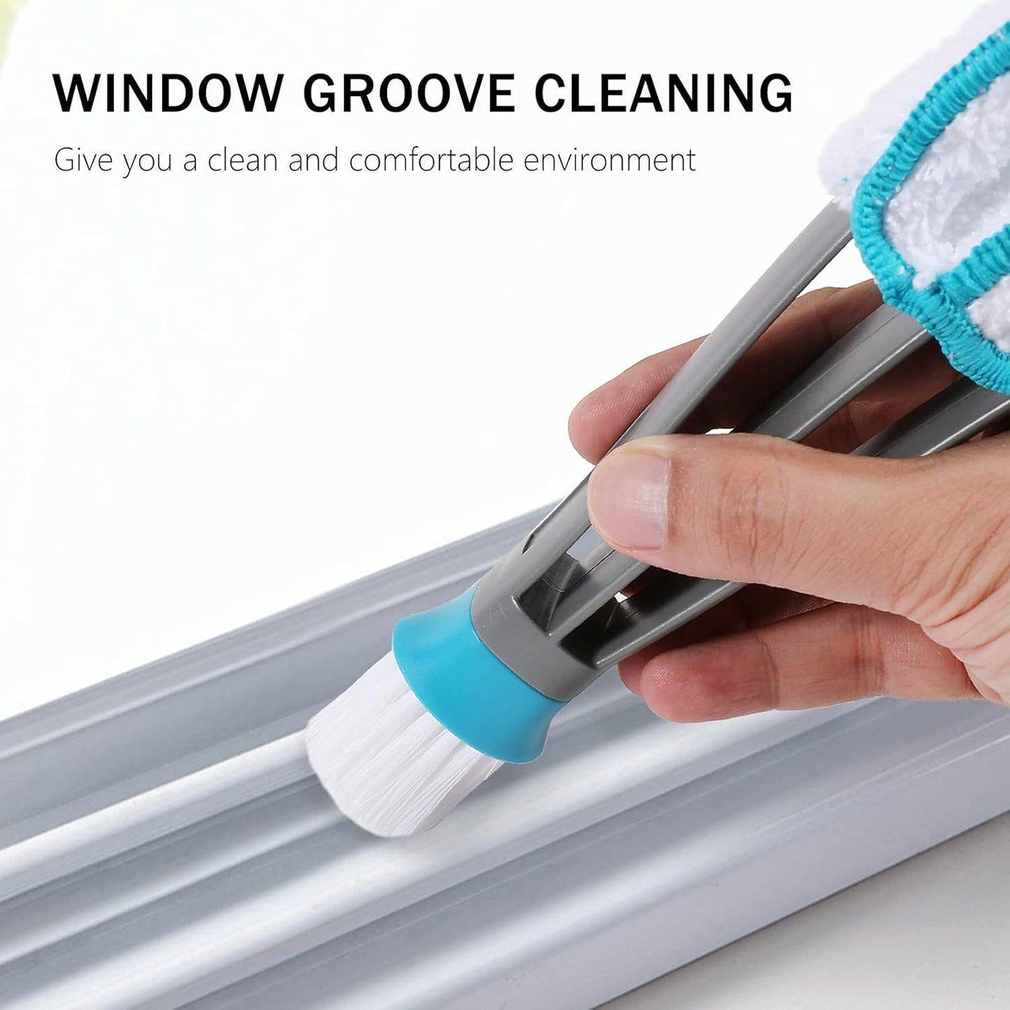 SetSail Blind Duster, Window Cleaner Duster Brush with 5 Microfiber Sleeves, Cleaning Tools for Vertical Blinds Air Conditioner Dust Ceiling Fans Dust Collector
