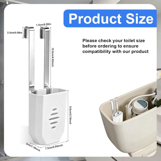 Penitue 2pcs Toilet Tank Cleaning Tablet Holder, Plastic Hanging Cleaner Caddy Bracket with Stainless Steel Hook Fits Most Standard Toilet Tanks