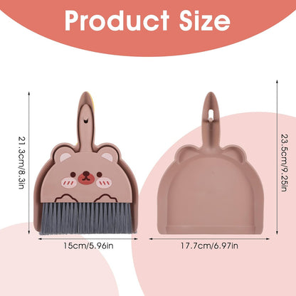 Upgrade Small White Broom and Dustpan Set, Hand Dustpan and Brush Set, Cute White Mini Broom and Dust pan Sets, Little Dust Pan for Home Use Tabletop Debris Cleaning Pet Cages Guinea Pig Cages
