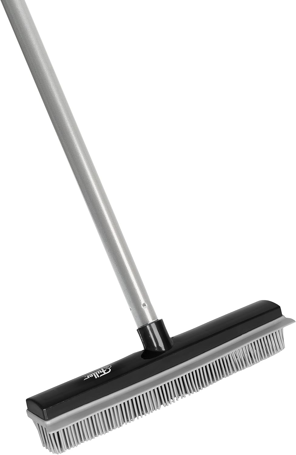 Fuller Brush Rubber Broom – for Carpets Floors Stairs Upholstery – Electrostatic Action Removes Pet Hair Lint Fuzz Dirt Particles – Built-in Squeegee Tackles Wet Messes (Broom Head)