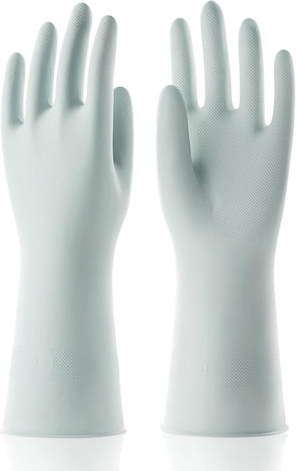 COOLJOB 3 Pairs Colorful Household Gloves with Cotton Liner & Non-slip Grip, Water Resistant Reusable Dish Washing Rubber Gloves for Kitchen & Bathroom Cleaning, Medium