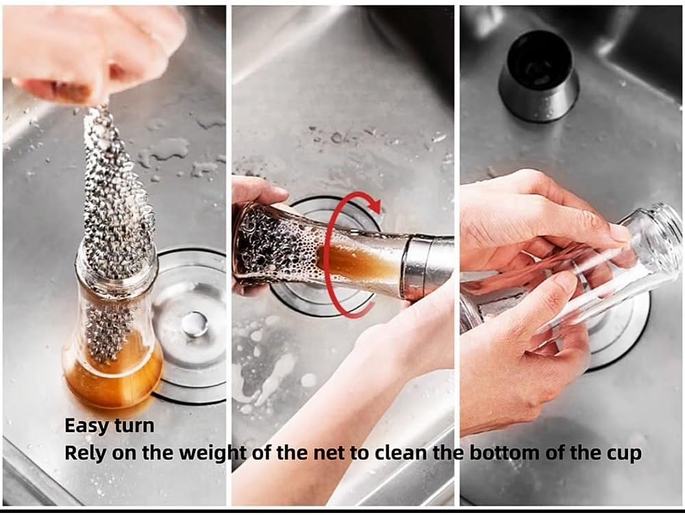 316L Stainless Steel Chain Mail Scrubber pan mesh Cloth for Casting Iron POTS, Frying Pans, pre-Flavor POTS, Cups and Bottles, cast Iron Cleaning, 2 Pieces (7inch)