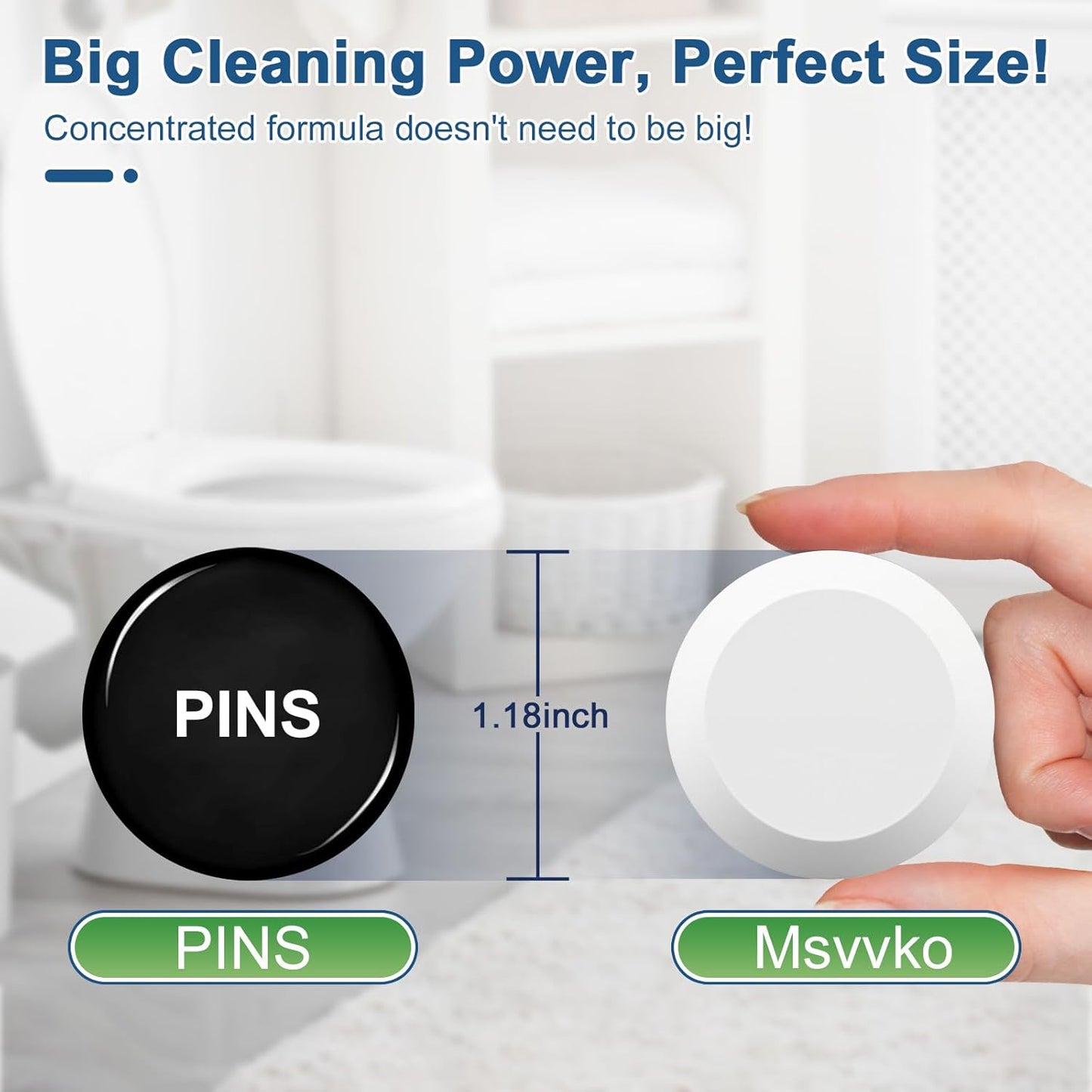 Msvvko Toilet Bowl Cleaner Tablets with Bleach 12 PACK Powerful Formula to Eliminate Limescale & Rust