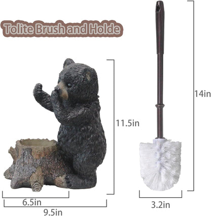 Toilet Brush Holder Set for Bathroom Super Cute Dog Base Solidly Toilet Bowl Brush and Holder Flexible and Durable Style Stylish Toilet Cleaner Brush Saving Storage Space Toilet Brushes for Bathroom