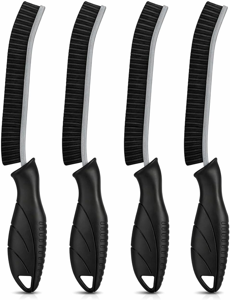 Cadley Cleaning Brush Set of 4, Cleaning Brushes for Household Use, Grout Cleaner Brush with Long Handle, Gap Cleaning Tool, Hard Bristle Brushes for Bathroom, Kitchen & Home Essentials