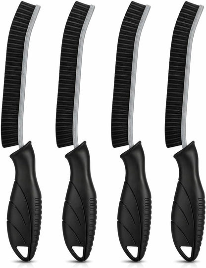 Cadley Cleaning Brush Set of 4, Cleaning Brushes for Household Use, Grout Cleaner Brush with Long Handle, Gap Cleaning Tool, Hard Bristle Brushes for Bathroom, Kitchen & Home Essentials