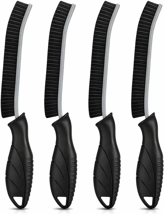 Cadley Cleaning Brush Set of 4, Cleaning Brushes for Household Use, Grout Cleaner Brush with Long Handle, Gap Cleaning Tool, Hard Bristle Brushes for Bathroom, Kitchen & Home Essentials