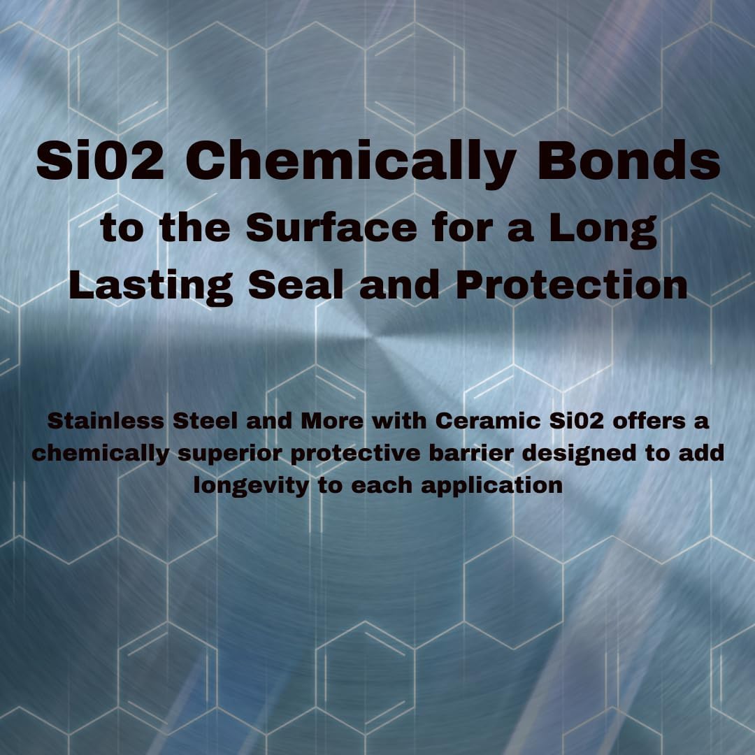 Stainless Steel and More - Stainless Steel Cleaner and Polish with Si02 Ceramic sealer to resist fingerprints, smudges and water spots