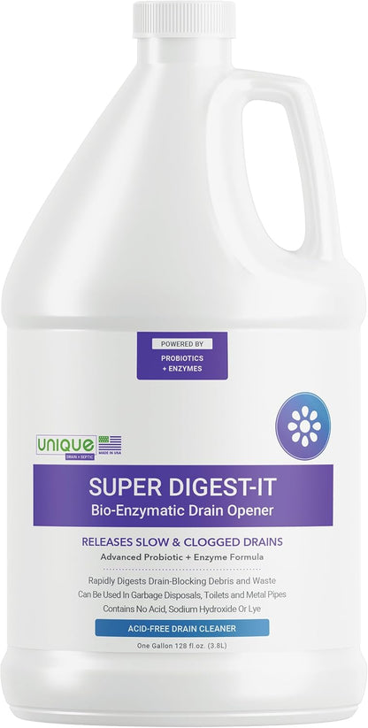 Unique Super Digest-It Bio-Enzymatic Acid-Free Drain Opener and Clog Remover for Household Use (32 fl oz)