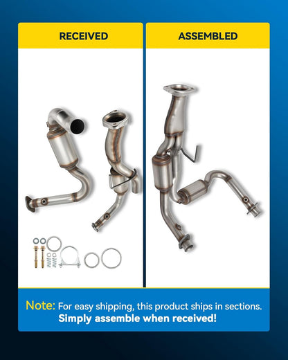 PHILTOP Left and Right Catalytic Converter Replacement For 2005-2010 300 2.7/3.5L V6 RWD, 2006-2010 Charger 2.7/3.5L V6 RWD, 2005-2008 Magnum 2.7/3.5L V6 RWD Replace 55434, 55433 (EPA Compliant) - Colors C