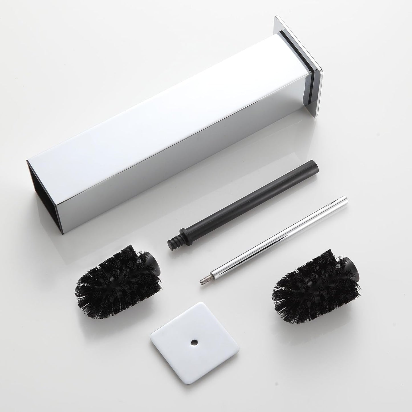 BVL Toilet Brush and Holder Set Brushed Nickel Stainless Steel 304 Square Freestanding Toilet Brush for Bathroom