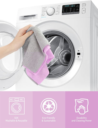 Fantasticlean Microfiber Cleaning Cloth Roll -75 Pack, Tear Away Microfiber Towels, 12" x 12", Reusable, Washable, Scratch Free, Ultra Absorbent Dishcloth for All-Around Cleaning Supplies (White)