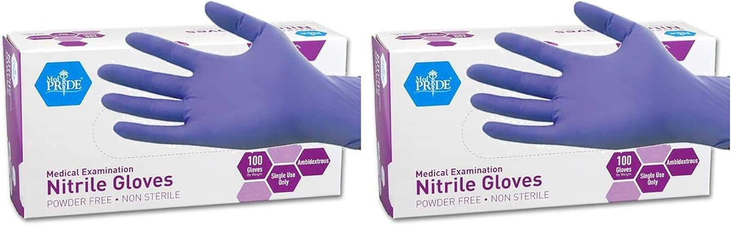 MedPride Powder-Free Nitrile Exam Gloves, Large, Large (Pack of 100)