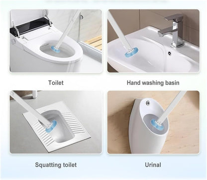 Disposable Toilet Wand Cleaning System with 18 Refill Heads, Wall Mounted Toilet Brush Holder for Bathroom, Hygienic No-Touch Toilet Bowl Cleaner(Wihte+18pcs Brush Heads)