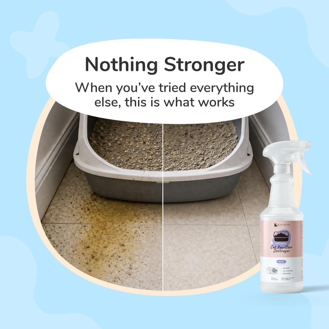 kin+kind Pee+Stain+Odor Destroyer - Multisurface - Maximum Strength - Stops Re-Marking - USDA Certified Biobased - Citrus - 32 fl oz