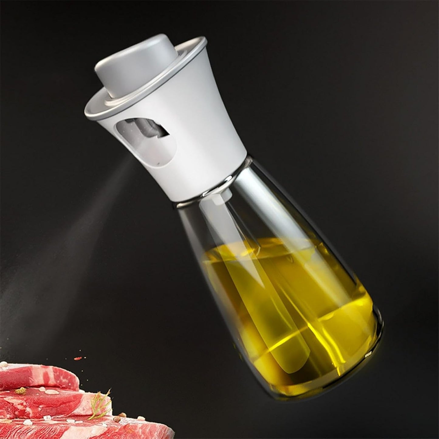 Oil Sprayer for Cooking, 180ml Glass Oil Dispenser Bottle Spray Lemon Juice Sprayer forSalad, Baking, Cleaning, Plants(blue)