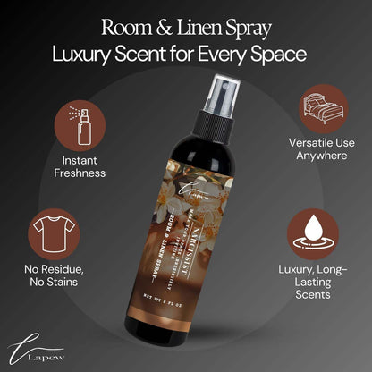 Lapew Room & Linen Spray | Fragrance Mist for Home, Car & Office | Fabric & Air Freshener | Neutralizing Mist | Made in USA | Cozy Cinnamon & Apple - Colors A