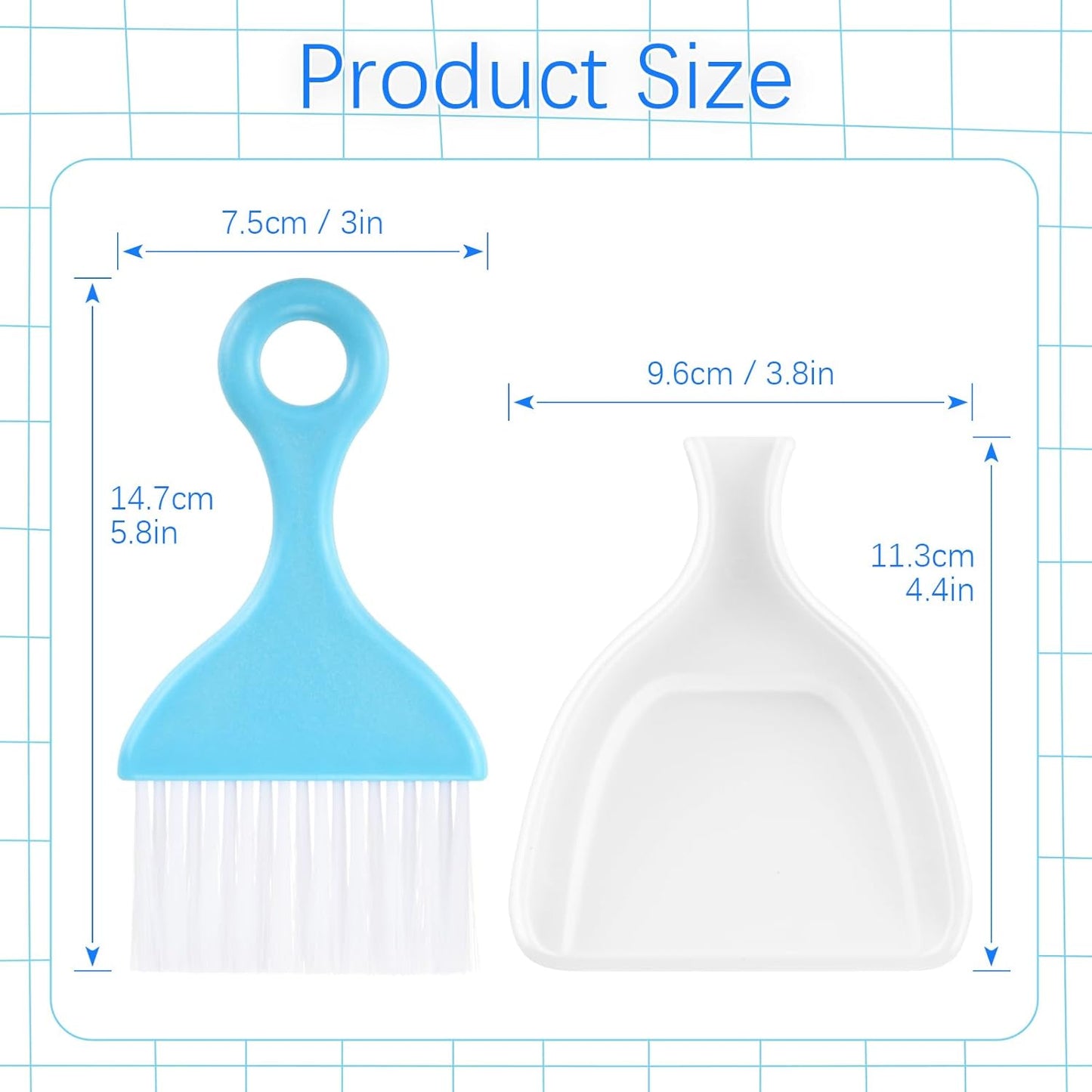 3 Pcs Mini Dustpan and Brush Set, Small Hand Broom and Dust Pan Set, Portable Cleaning Tool for Desktop, Keyboard, Sofa, Car, Kitchen, 3 Colors