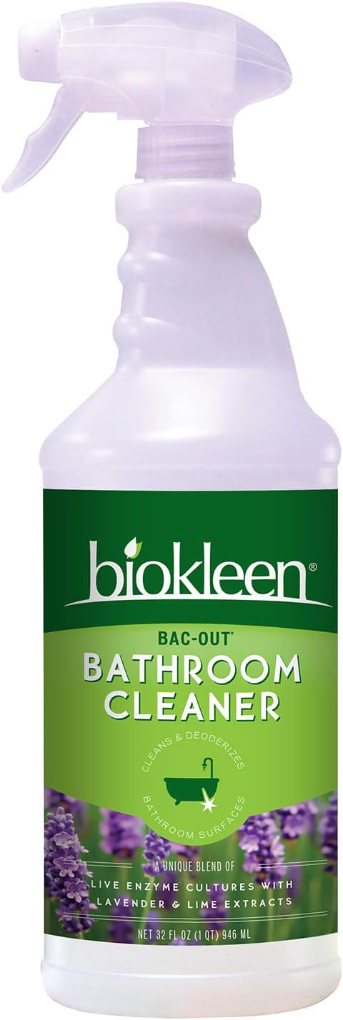 Biokleen Bac-Out Bathroom Cleaner - 32 Ounce -Eco-Friendly, Non-Toxic, Plant-Based, No Artificial Fragrance, Colors or Preservatives