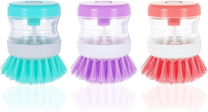 3Pcs Dish Brush with Soap Dispenser Soap Dispensing Brush Washing Utensils Kitchen Scrub for Cleaning Dishes Pot Pan Sink