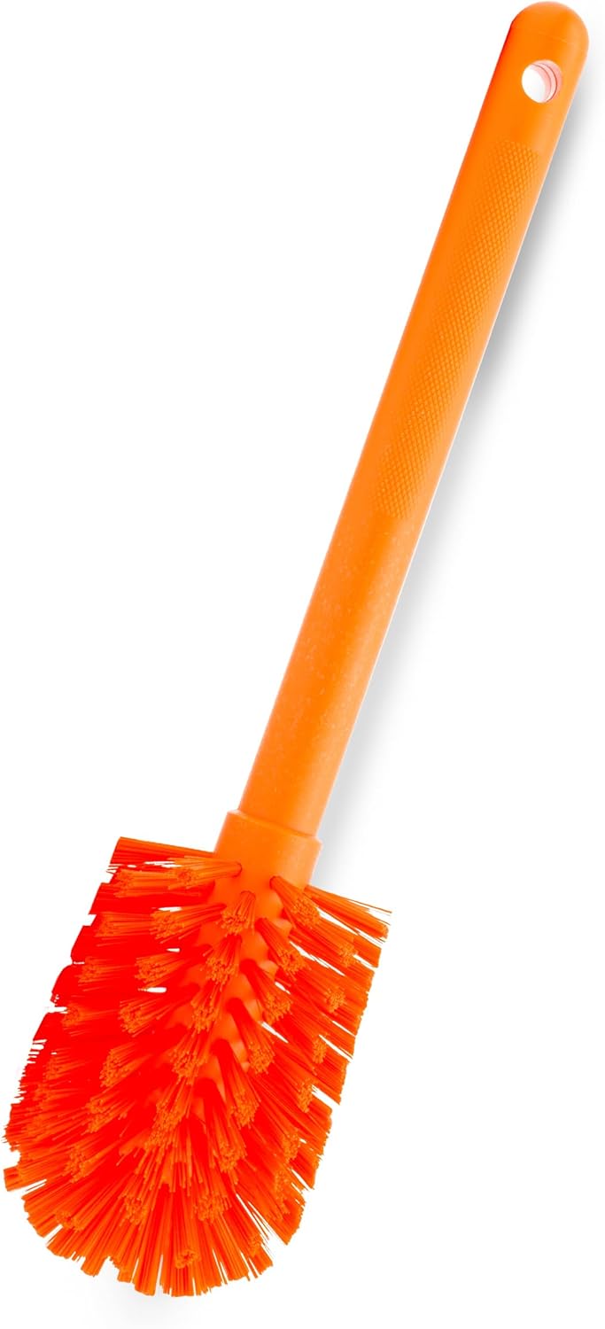 SPARTA Large Water Bottle Brush Ideal for Wide-Mouth Jars, Bottles and Tumblers, Dishwashing Tool with Handle for Home and Commercial Kitchens, Plastic, 12 Inches, White