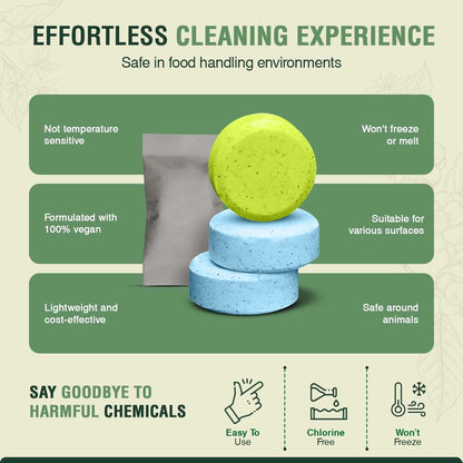 All Purpose Cleaner Tablets – Ecocert Certified & Pet Friendly – Multipurpose Cleaner for Kitchen, Bathroom, Glass & Stain Removal – Concentrated Lemon Scent - 4 Pack Makes 3 Liters