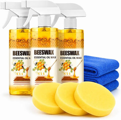 Natural Beeswax Repairing and Care Spray, Natural Beeswax Furniture Polish, Wood Cleaner Repairing and Care Spray, Restores Shine & Removes Scratches (1Pc)