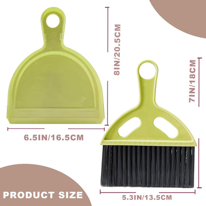 Mini Broom and Dustpan Set Small Broom with Dustpan Combo Set Portable Cleaning Tools for Home Office RV Learning Camping (White+Grey)